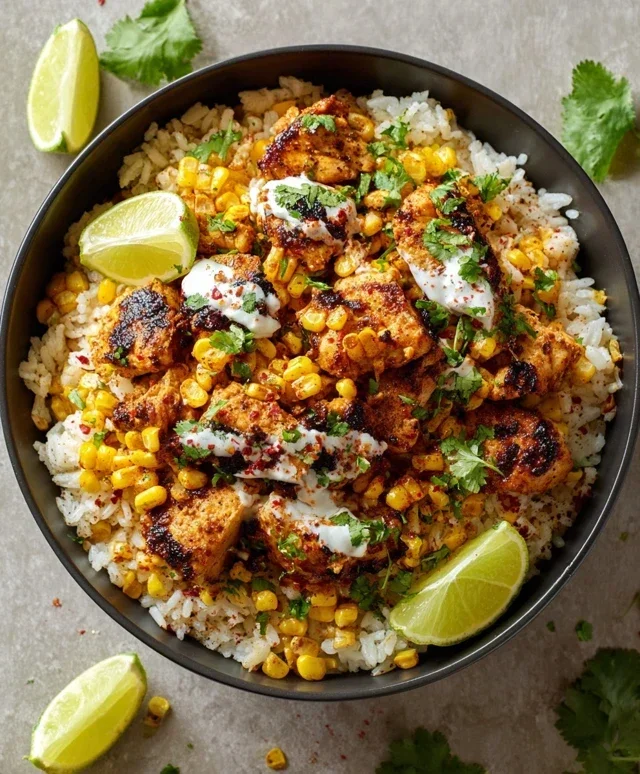 Street Corn Chicken Rice Bowl