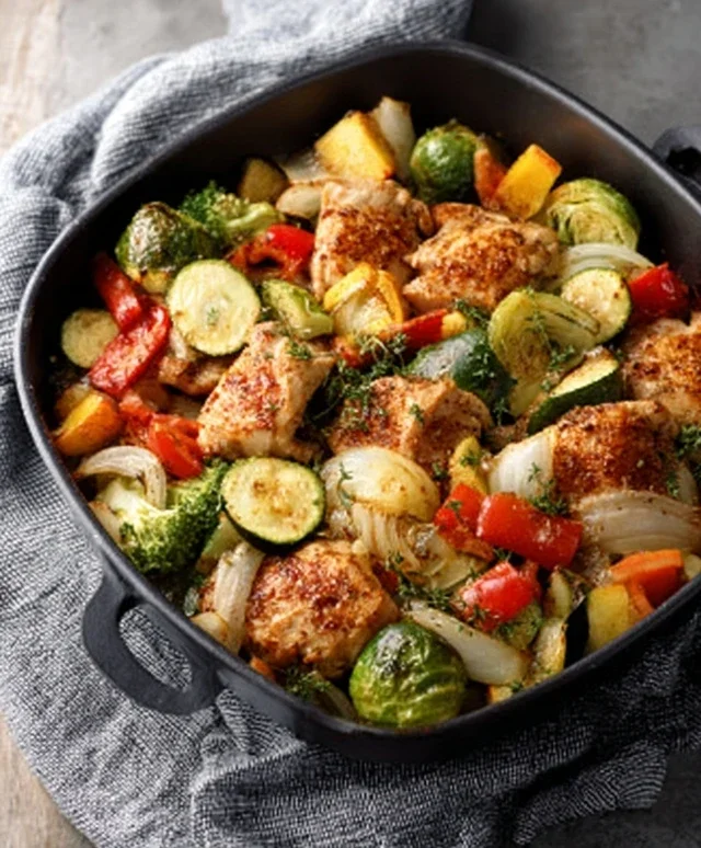 Air Fryer Chicken and Vegetables (in 15 minutes!)