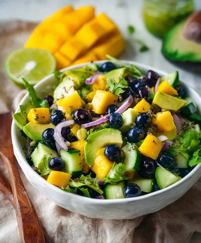 Mango Cucumber Salad with Blueberry and Avocado