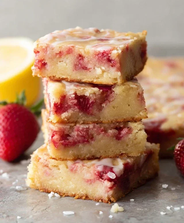 Strawberry Lemon Blondies