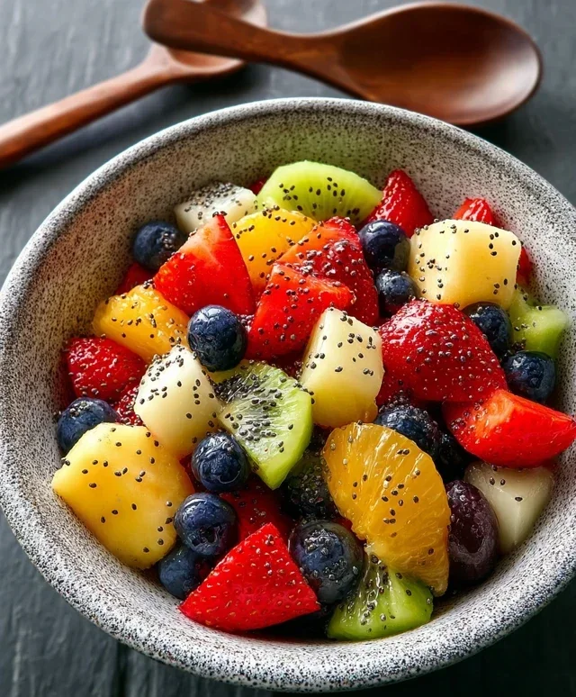 Fruit Salad with Honey-Lime Poppy Seed Dressing