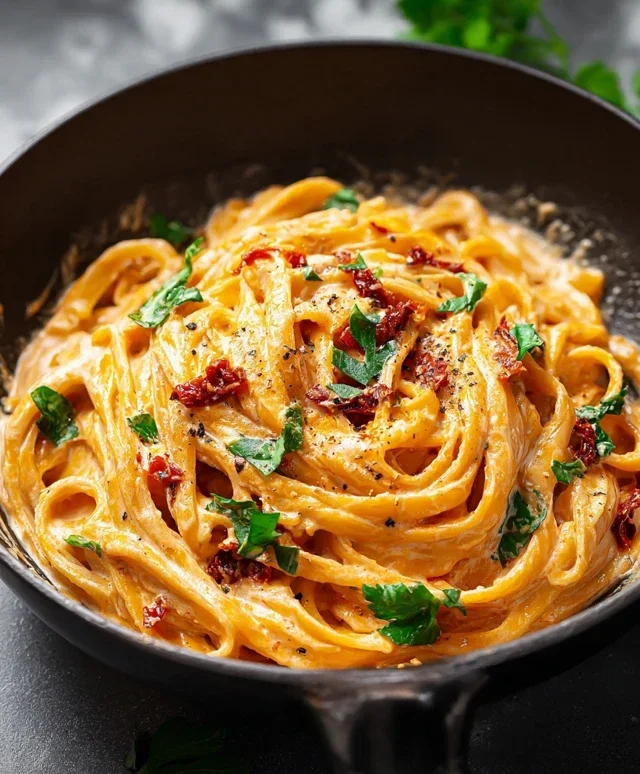 Vegan Creamy Sun Dried Tomato Pasta Recipe