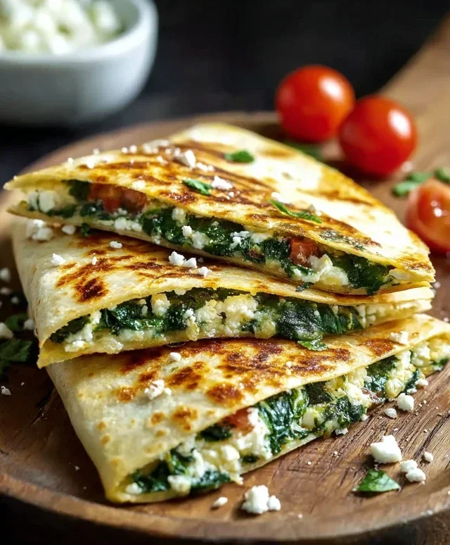 Spinach and Feta Quesadillas