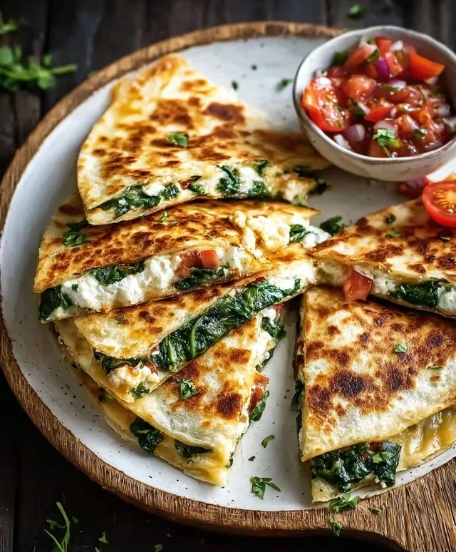 Spinach and Feta Quesadillas
