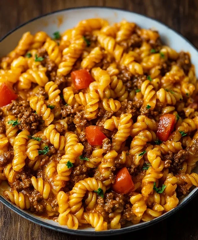 Cheesy Beef Taco Pasta