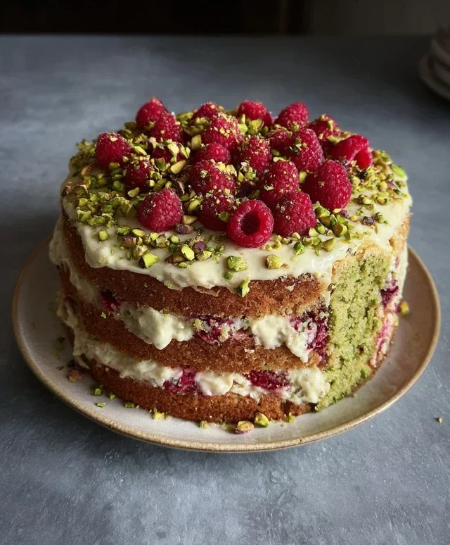 Pistachio Raspberry Cake