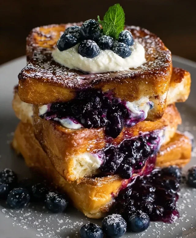 Blueberry Cream Cheese Stuffed French Toast