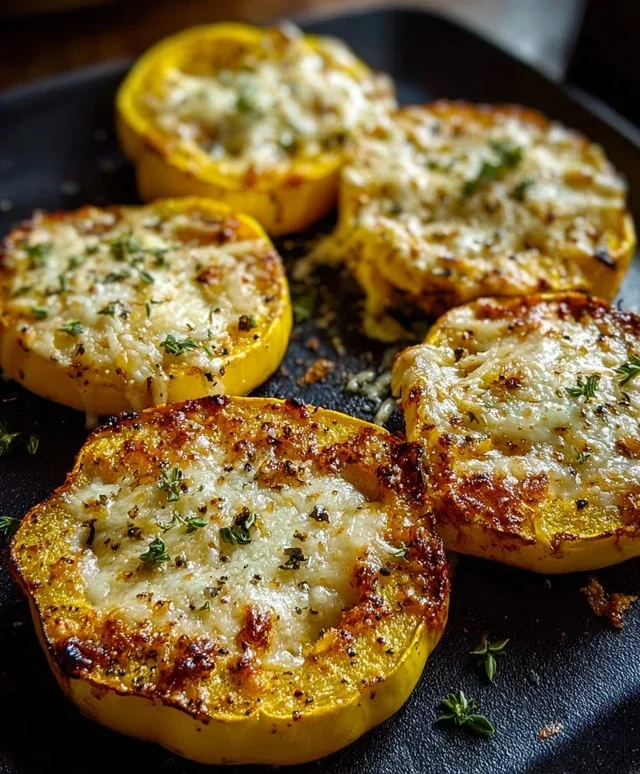 Cheesy Baked Squash Rounds