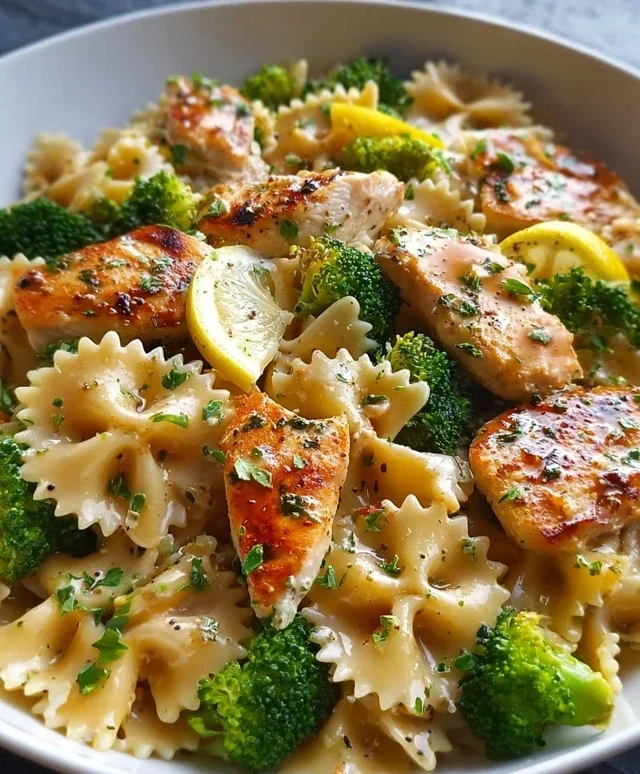 Cowboy Butter Lemon Bowtie Chicken with Broccoli Bliss