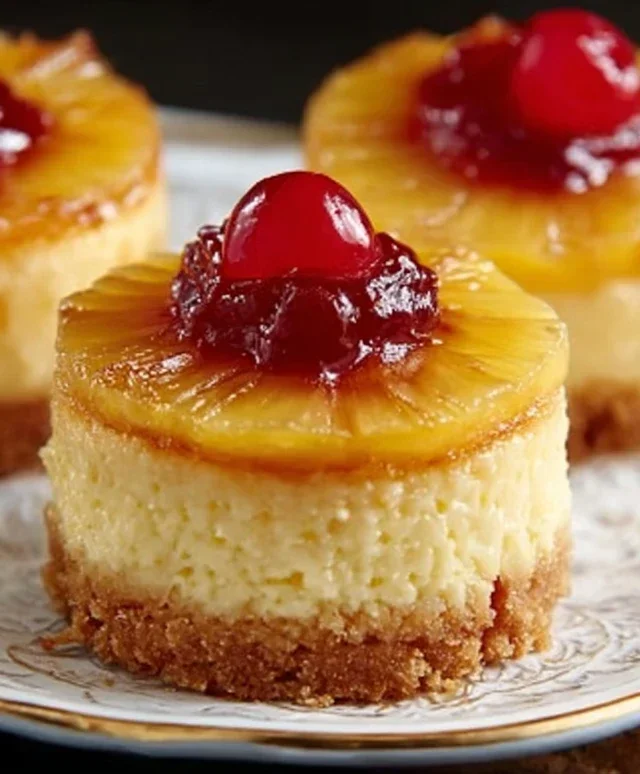 Mini Pineapple Upside-Down Cheesecakes