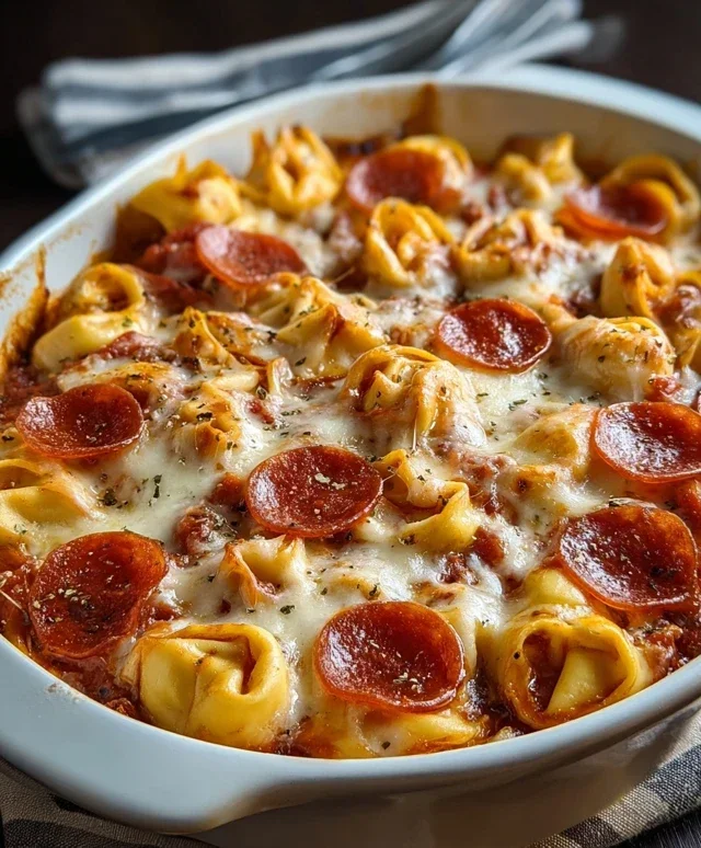 Cheese Tortellini Beef Beef Pepperoni Pizza Casserole