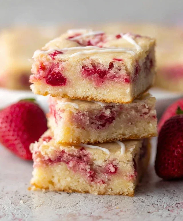 Strawberry Lemon Blondies