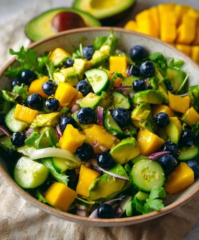 Mango Cucumber Salad with Blueberry and Avocado