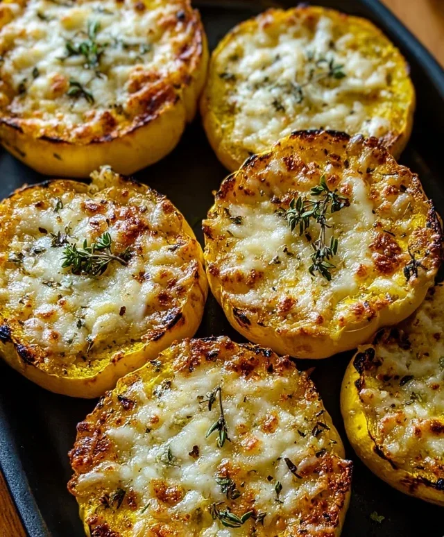 Cheesy Baked Squash Rounds