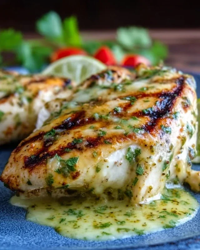 Grilled Salsa Verde Chicken with Pepper Jack