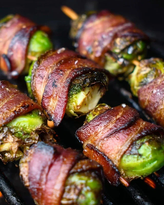 Grilled Beef Beef Bacon Wrapped Brussels Sprouts