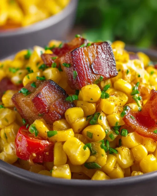 Fresh Corn and Beef Beef Bacon Side Dish
