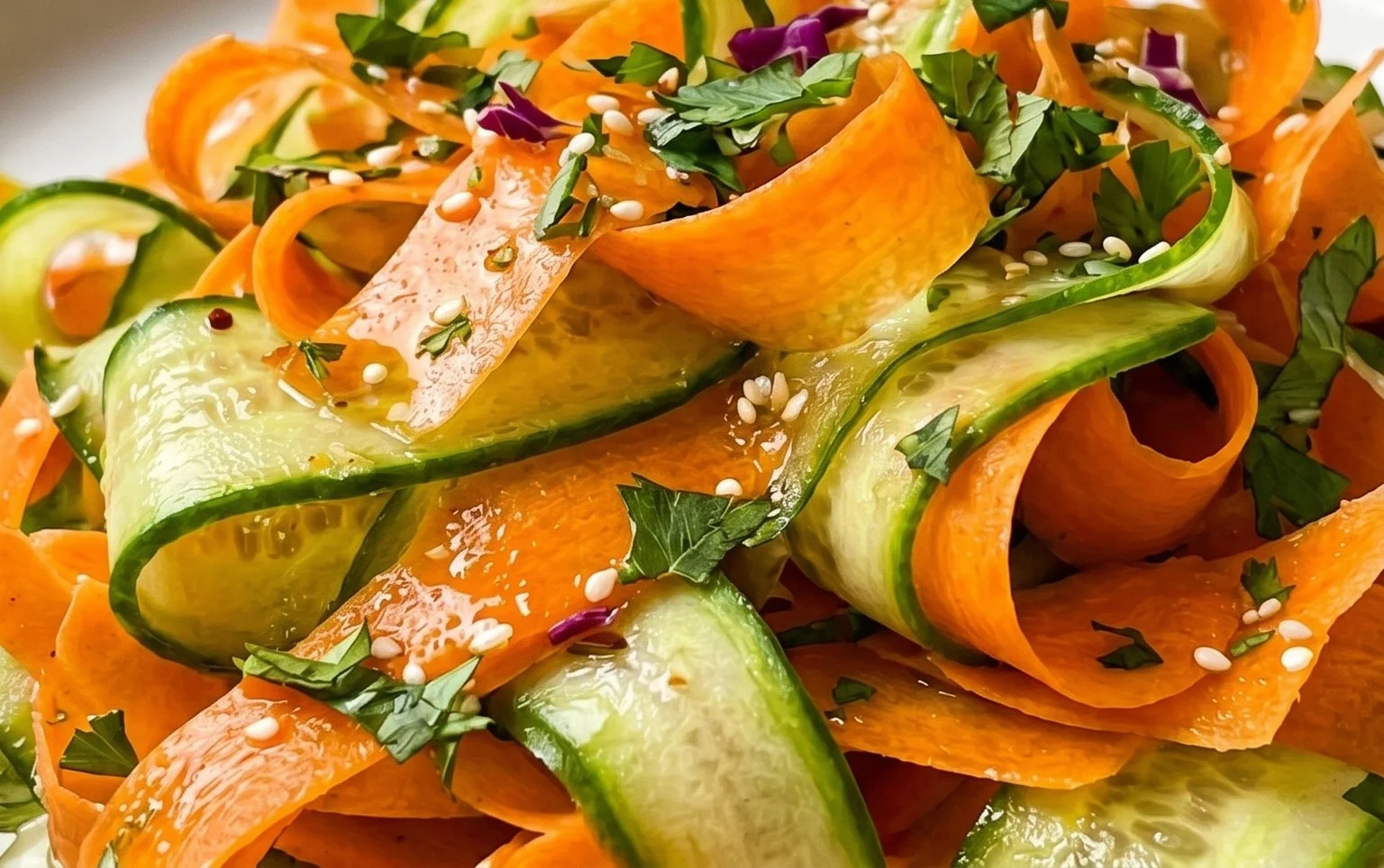 Carrot and Cucumber Ribbon Salad
