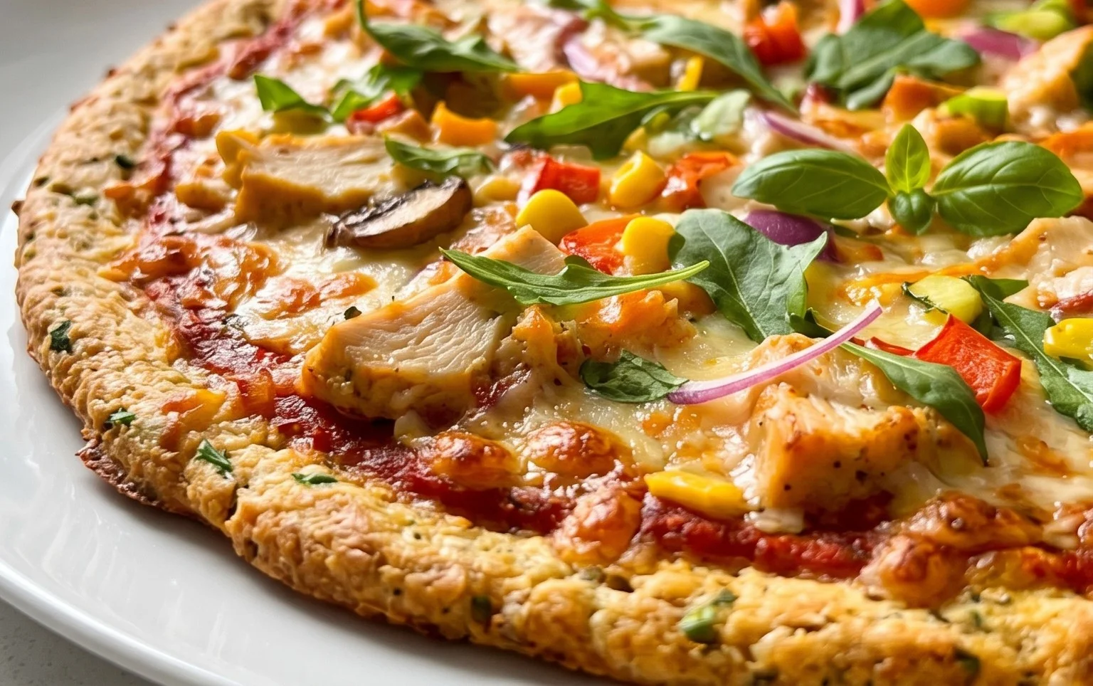 Chicken Crust Pizza (Low Carb + High Protein