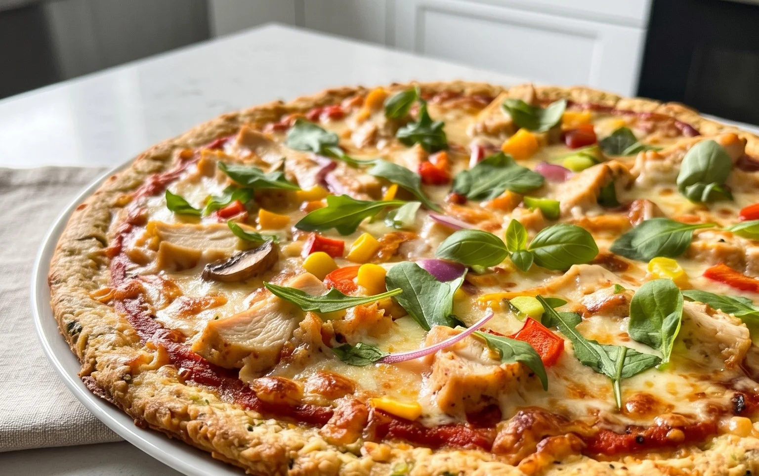 Chicken Crust Pizza (Low Carb + High Protein