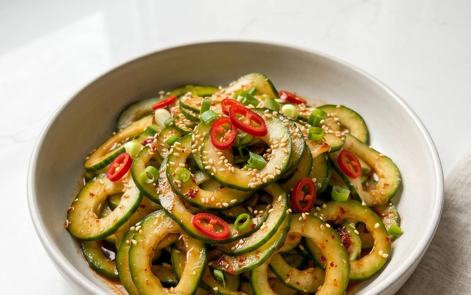 Spiral Cucumber Salad: Korean-Inspired Recipe