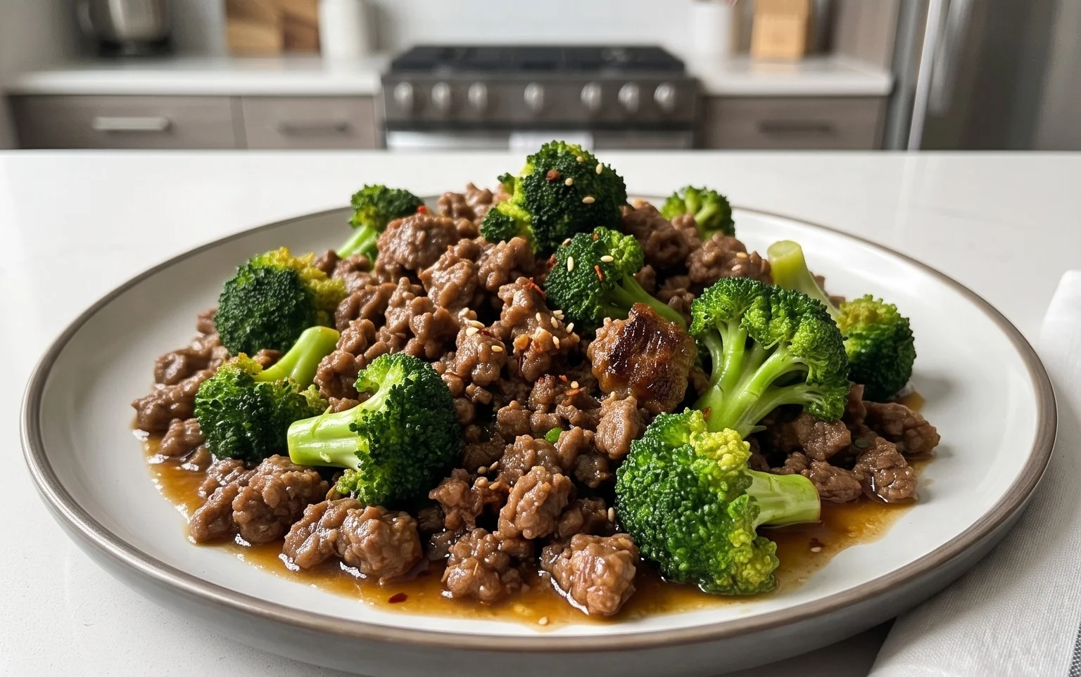 Ground Beef and Broccoli