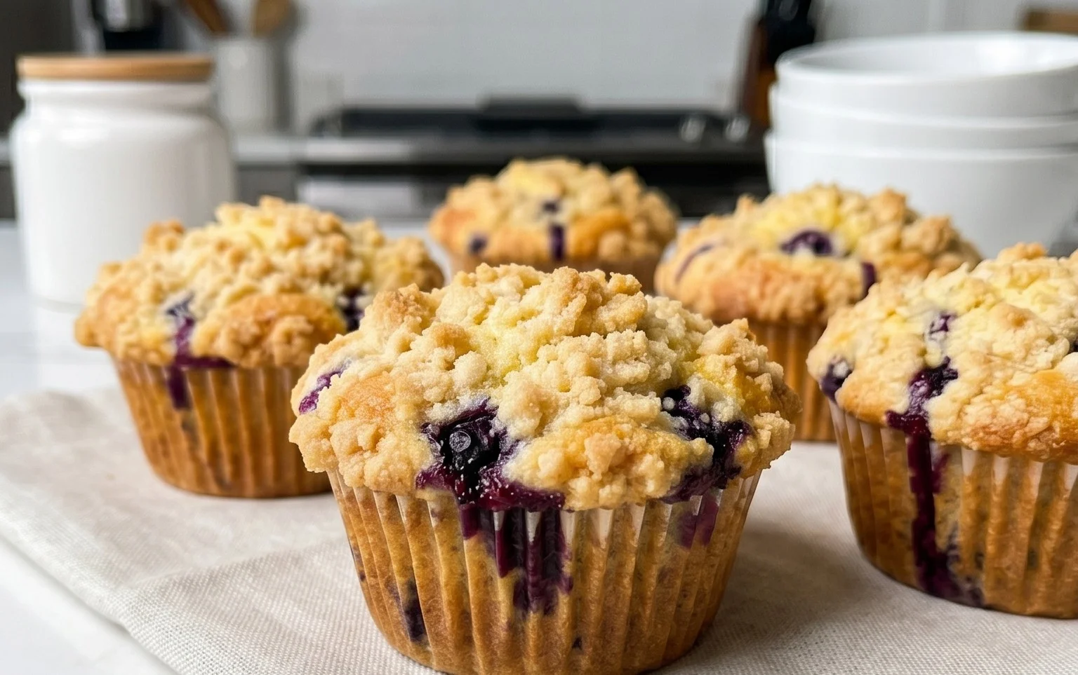 Lemon Blueberry Streusel Muffins