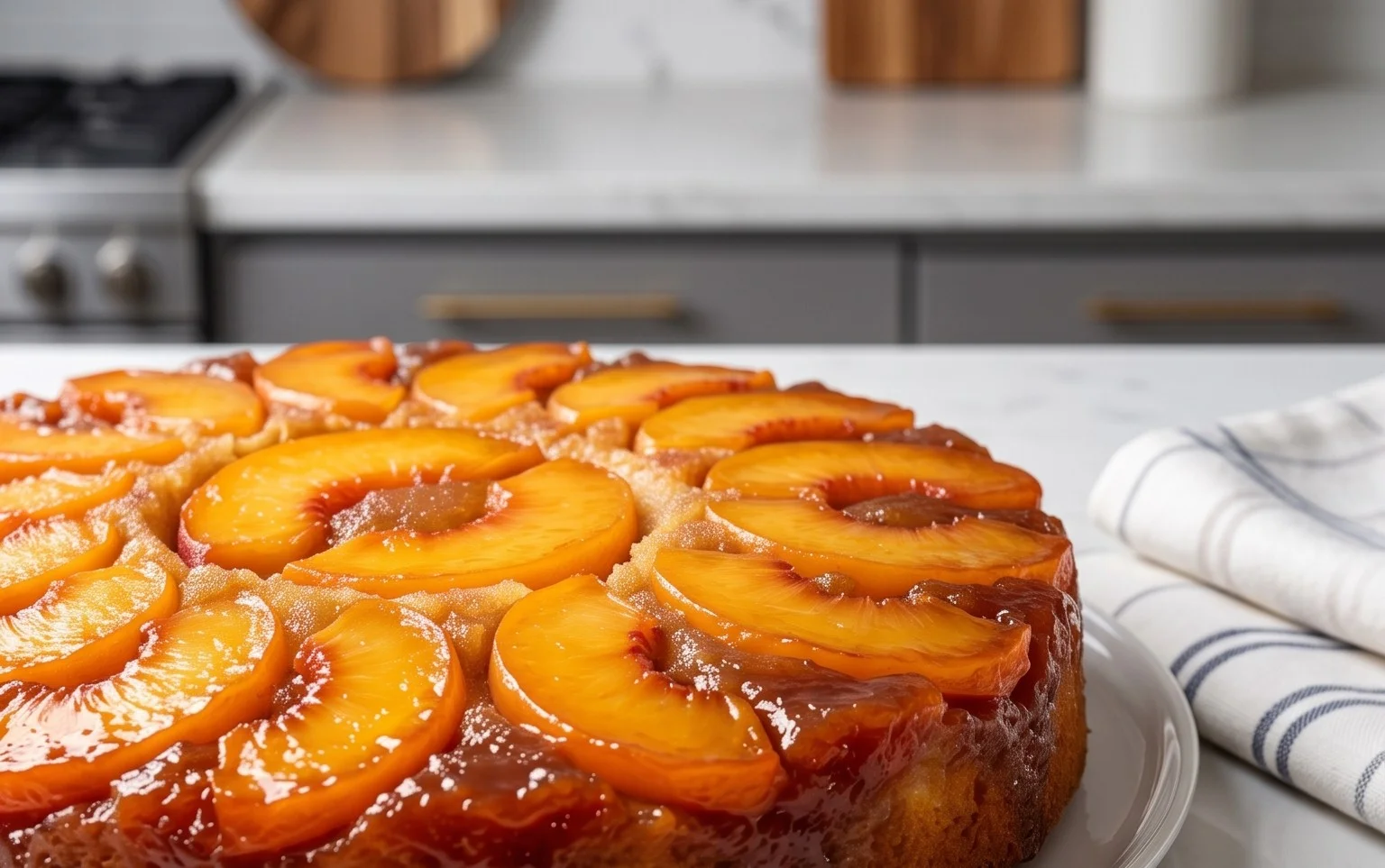 Peach Upside-Down Cake Recipe