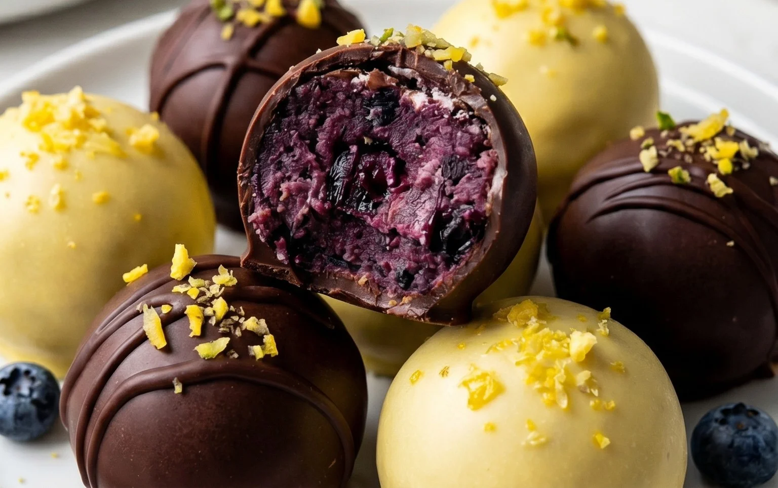 LEMON BLUEBERRY TRUFFLES