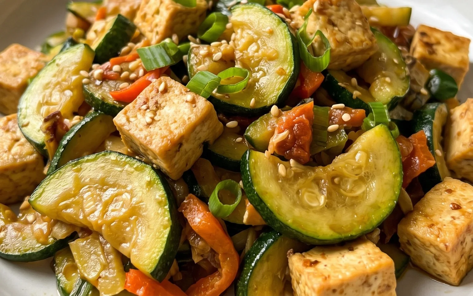 Zucchini Stir Fry With Tofu (Vegan)