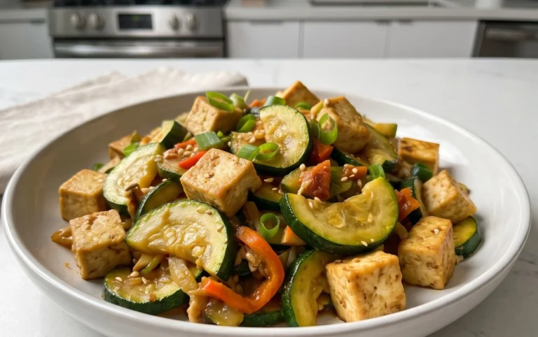 Zucchini Stir Fry With Tofu (Vegan)