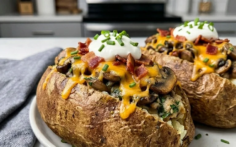The Ultimate Stuffed Baked Potatoes with Mushrooms