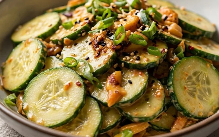 Creamy Asian Cucumber Salad Bowl