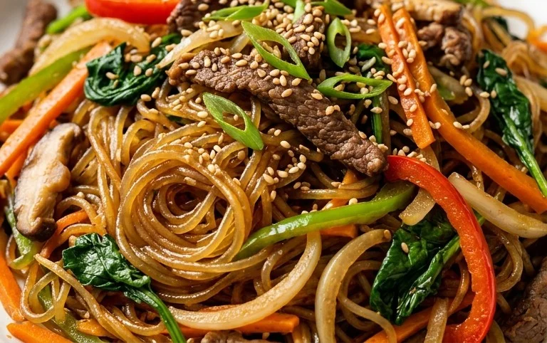 Japchae (Korean Glass Noodle Stir Fry)