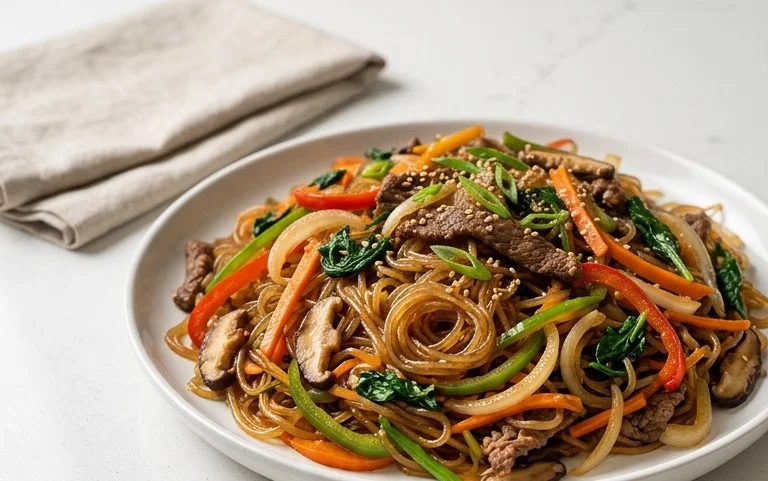 Japchae (Korean Glass Noodle Stir Fry)