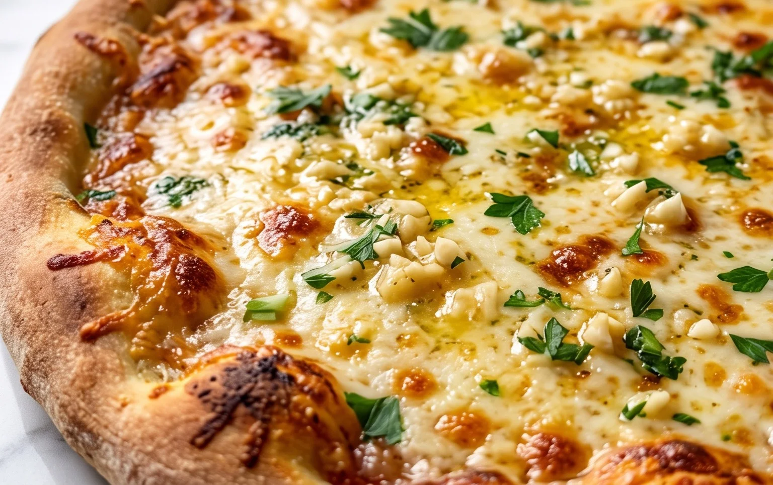 buttery garlic pizza