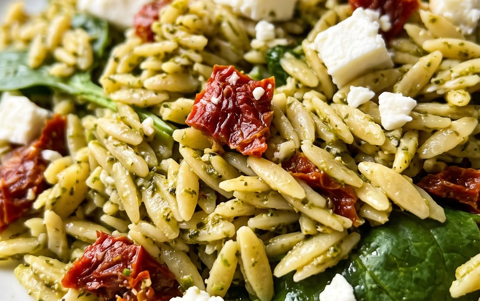 Sun Dried Tomato Orzo Pesto Salad