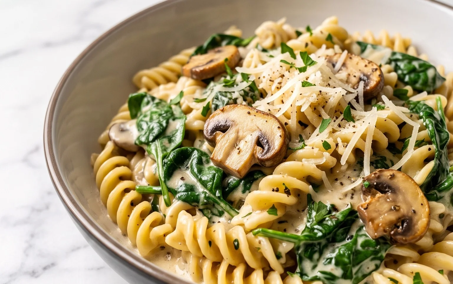 Spinach Mushroom Pasta