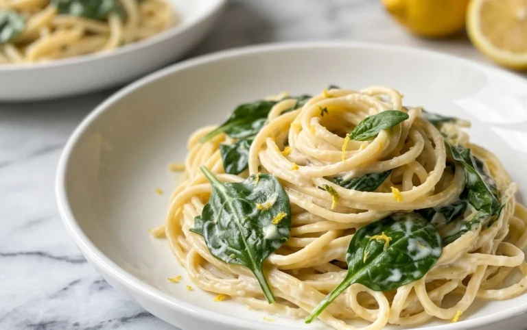 Lemon ricotta pasta & spinach