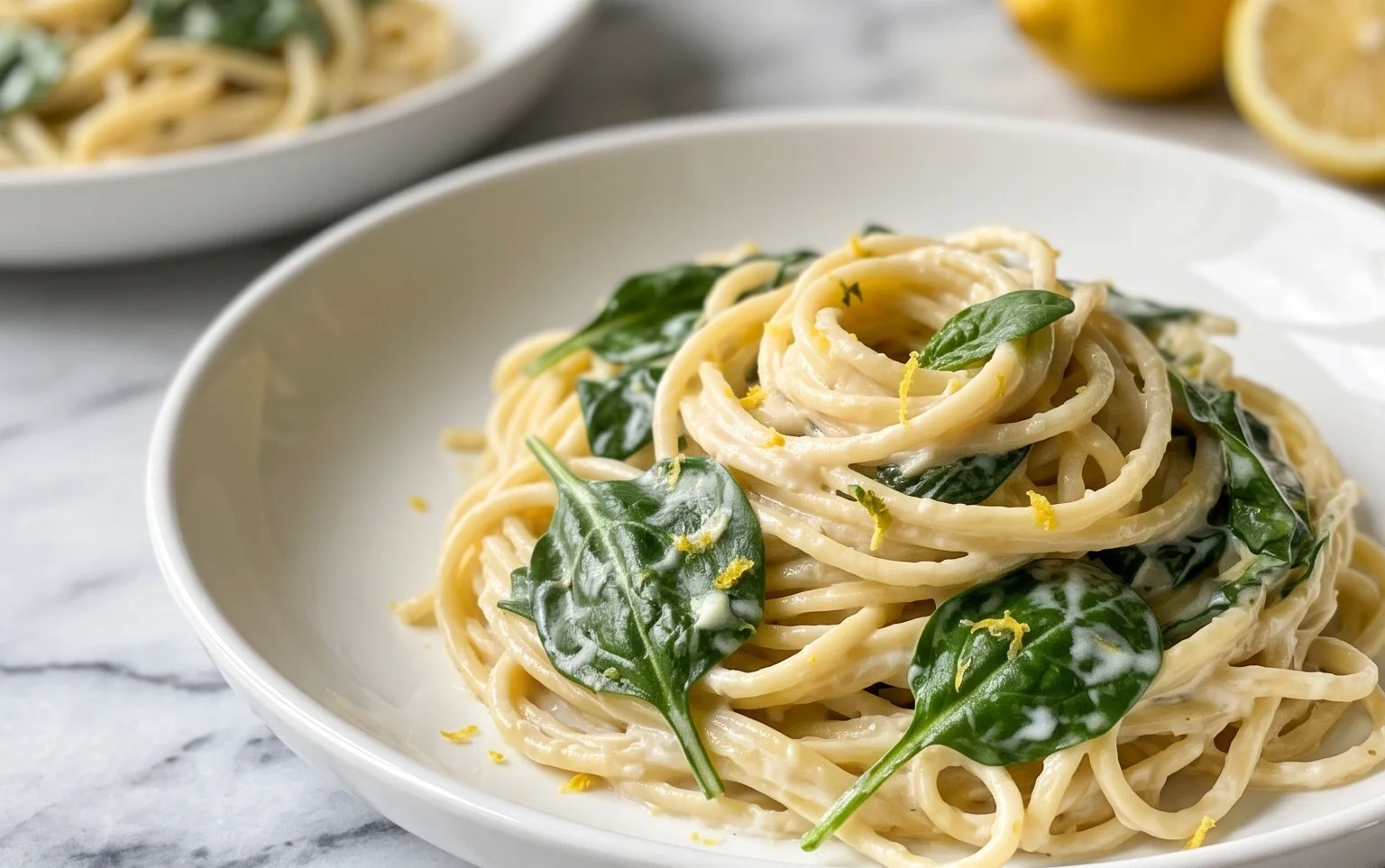 Lemon ricotta pasta & spinach
