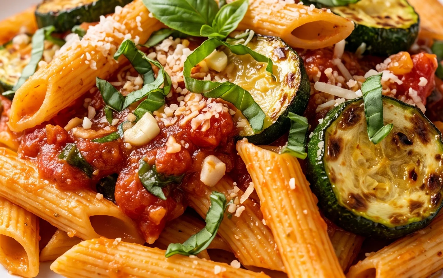 Healthy Tomato Zucchini Pasta