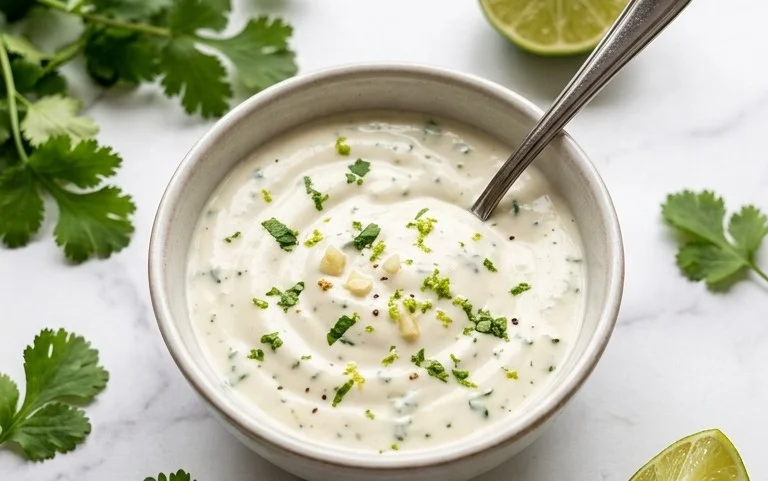 Creamy Garlic Lime Cilantro Sauce