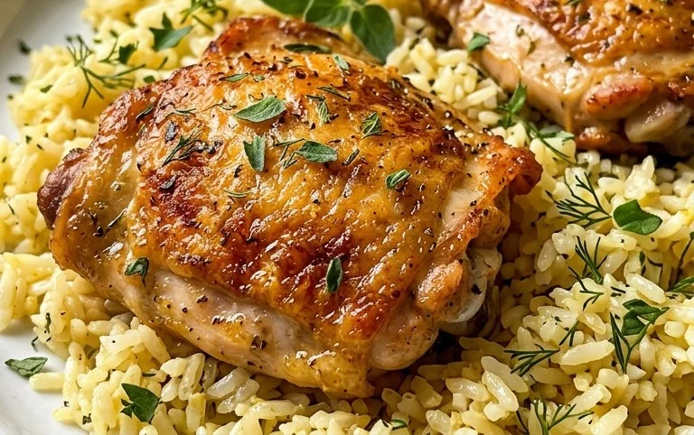Greek Chicken and Lemon Rice (30 Minutes, One-Pot)