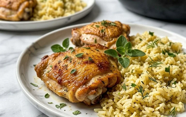 Greek Chicken and Lemon Rice (30 Minutes, One-Pot)