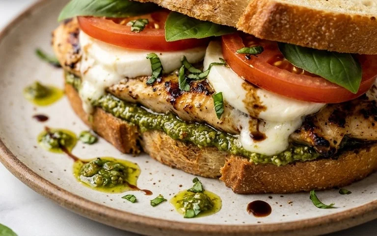 Chicken Pesto Caprese Sandwich