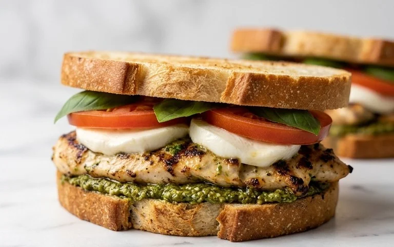 Chicken Pesto Caprese Sandwich