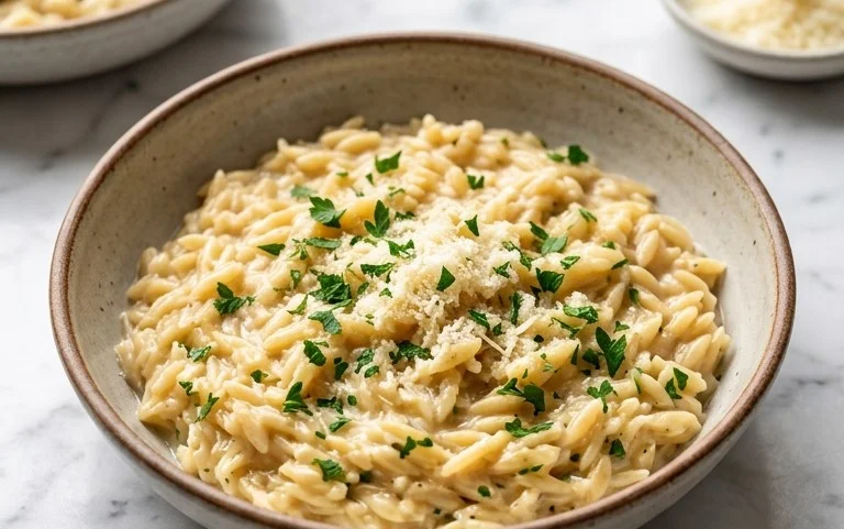 Creamy Garlic Parmesan Orzo