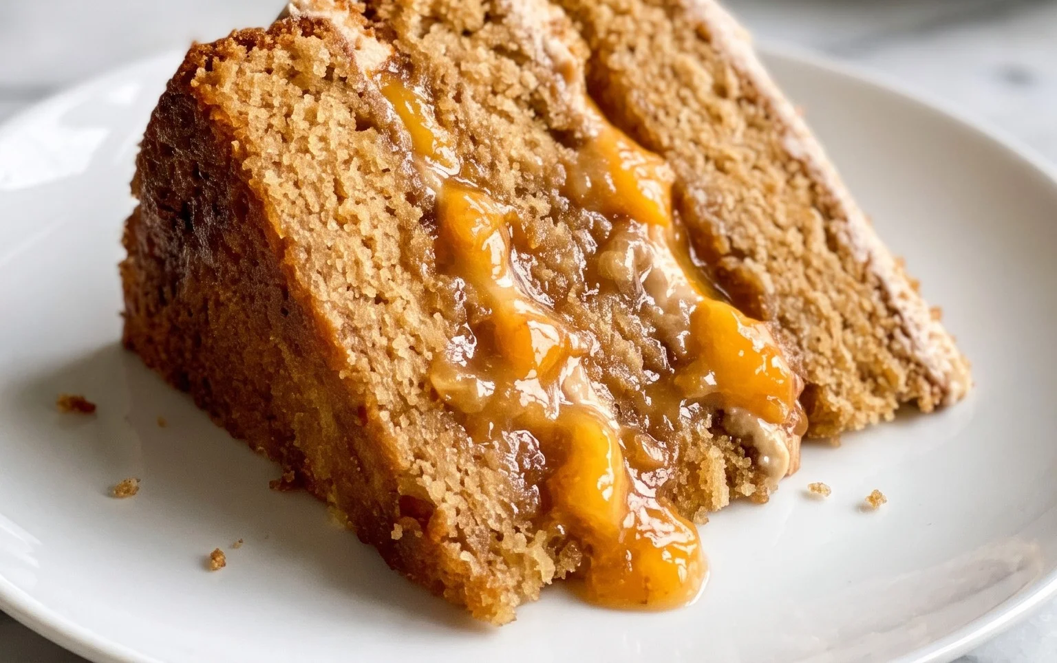 Brown Sugar Layer Cake with Peach Filling