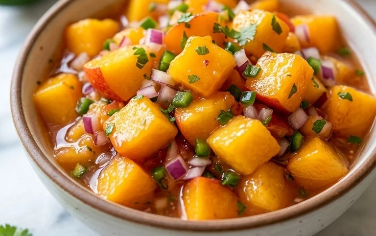 Sweet & Spicy Peach Salsa Canning Recipe