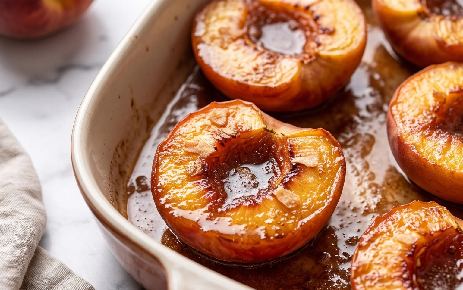 Cinnamon Sugar Baked Peaches
